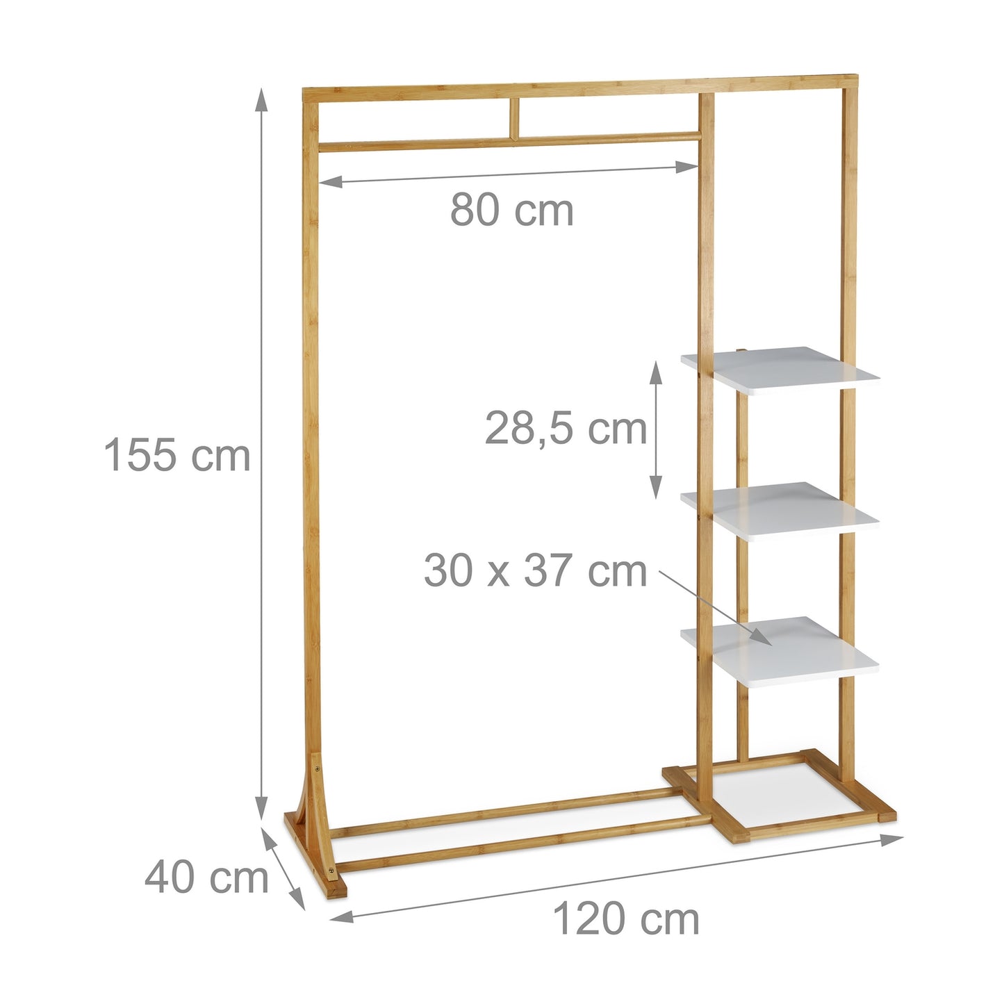 Bamboo and MDF Coat Rack