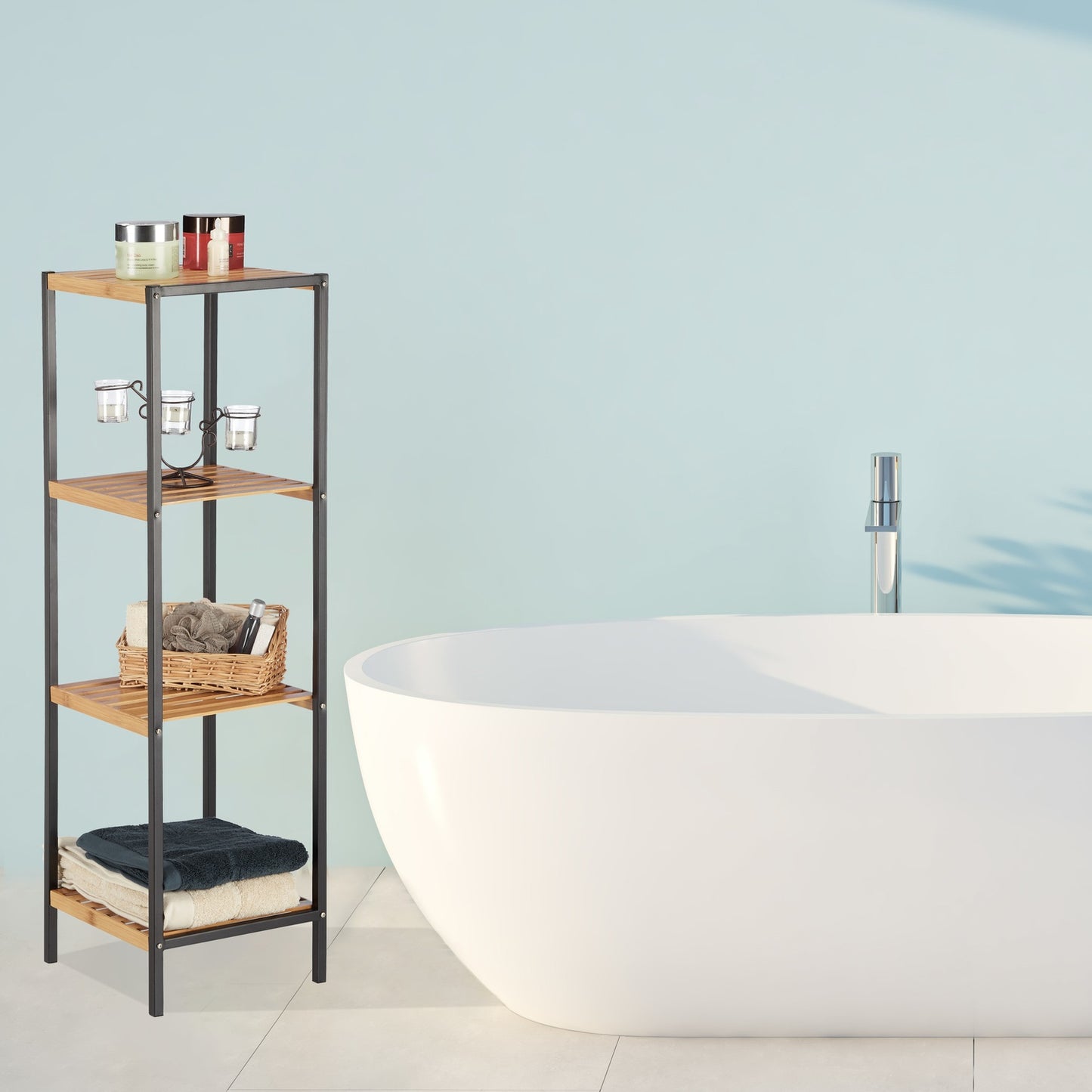 Bamboo and Steel Shelf