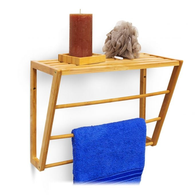 Bamboo bathroom shelf