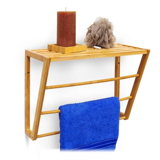 Bamboo bathroom shelf