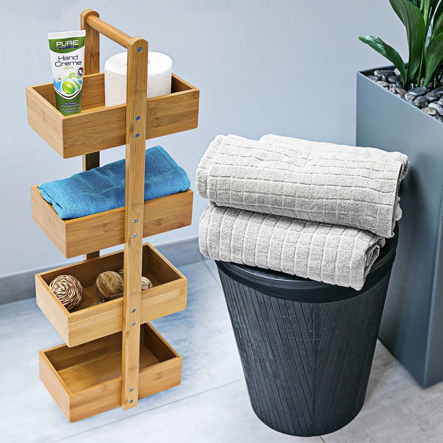 Bamboo bathroom shelf