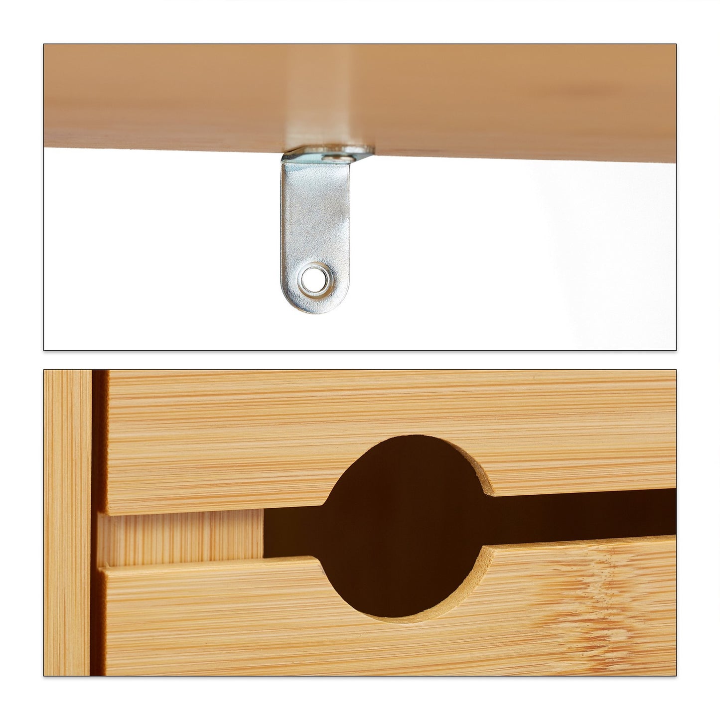 Bamboo bathroom shelf with 2 shelves