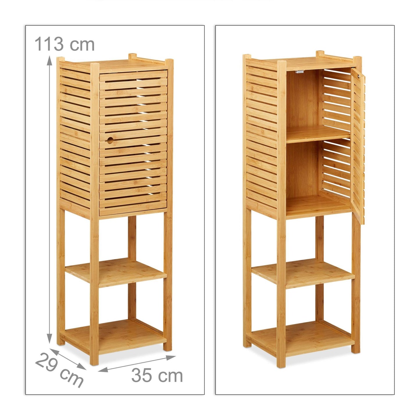 Bamboo bathroom shelf with 2 shelves