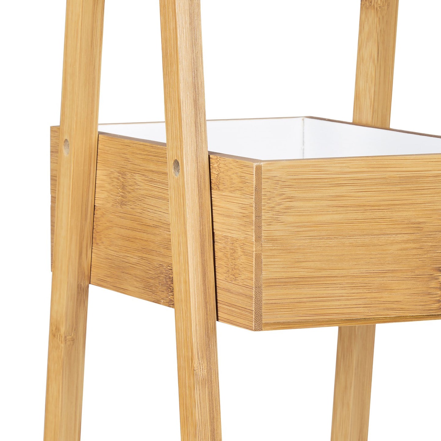 Bamboo bathroom shelf with 3 compartments