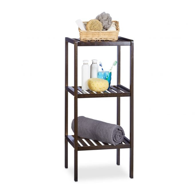 Bamboo bathroom shelf with 3 shelves