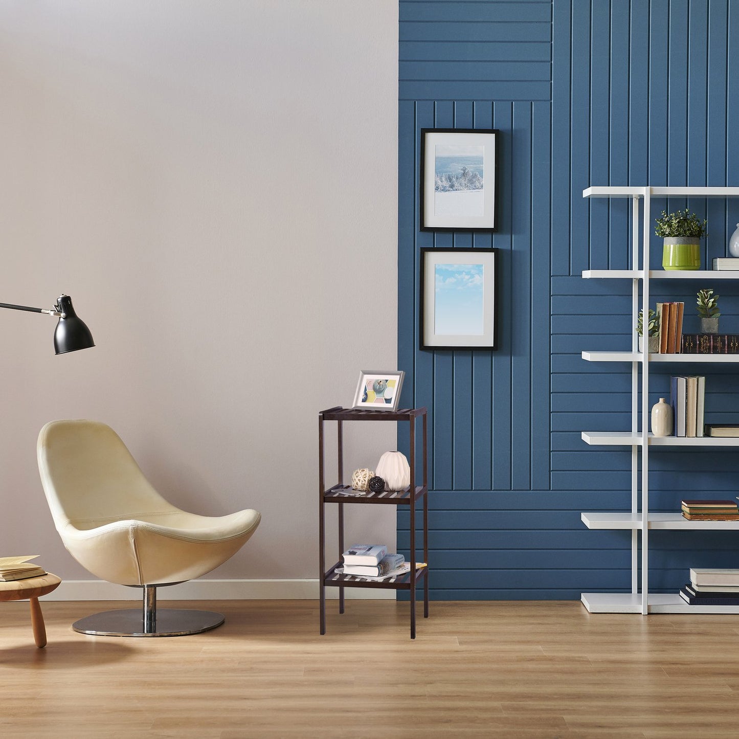 Bamboo bathroom shelf with 3 shelves