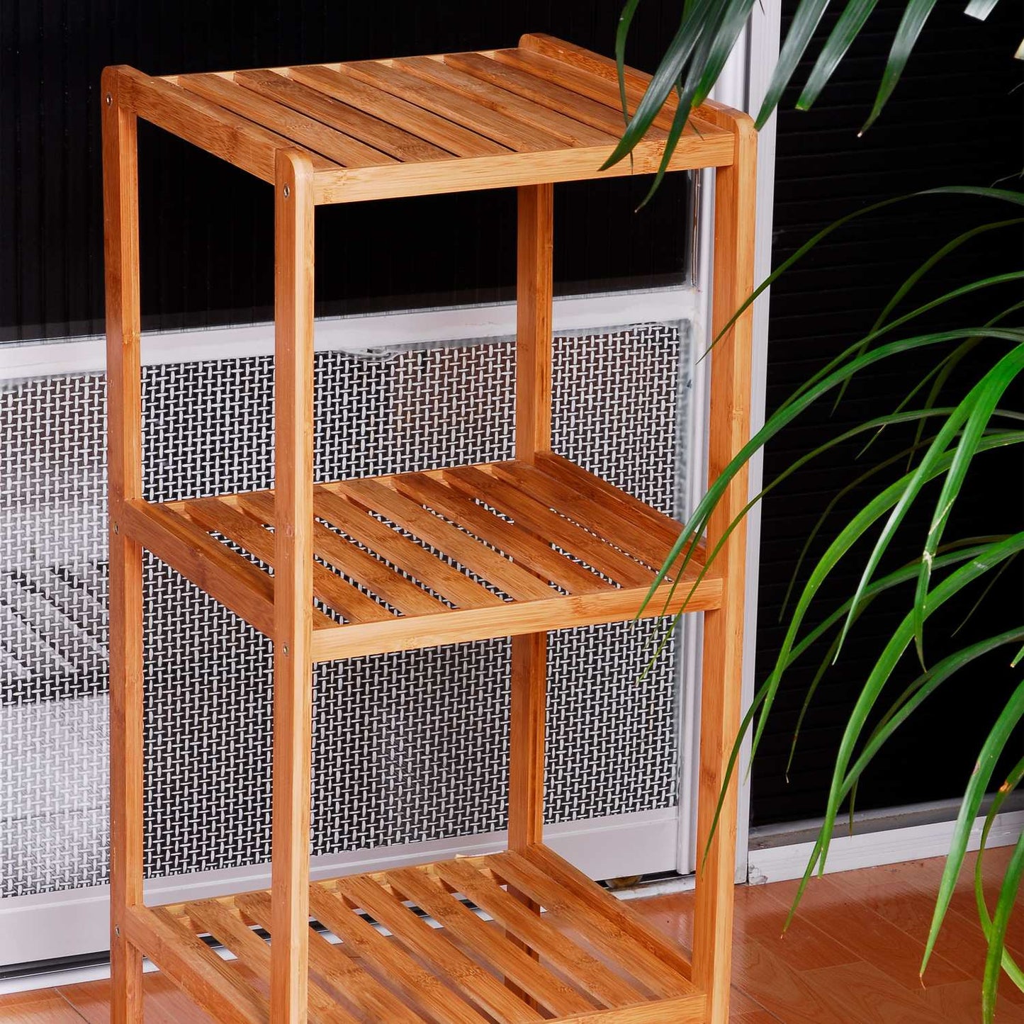 Bamboo bathroom shelf with 3 shelves