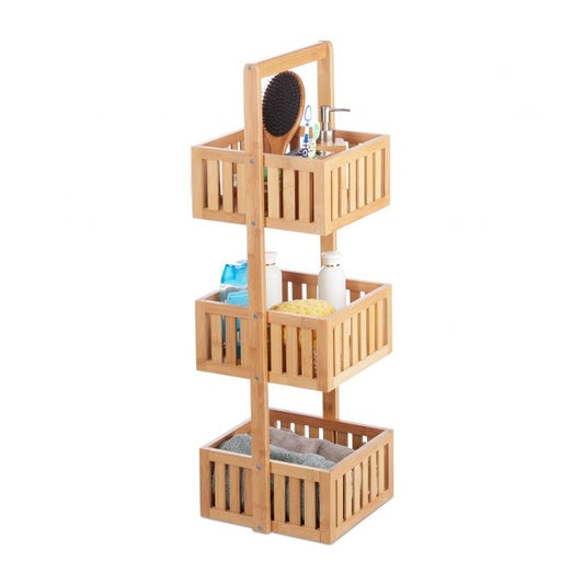 Bamboo bathroom shelf with 3 shelves