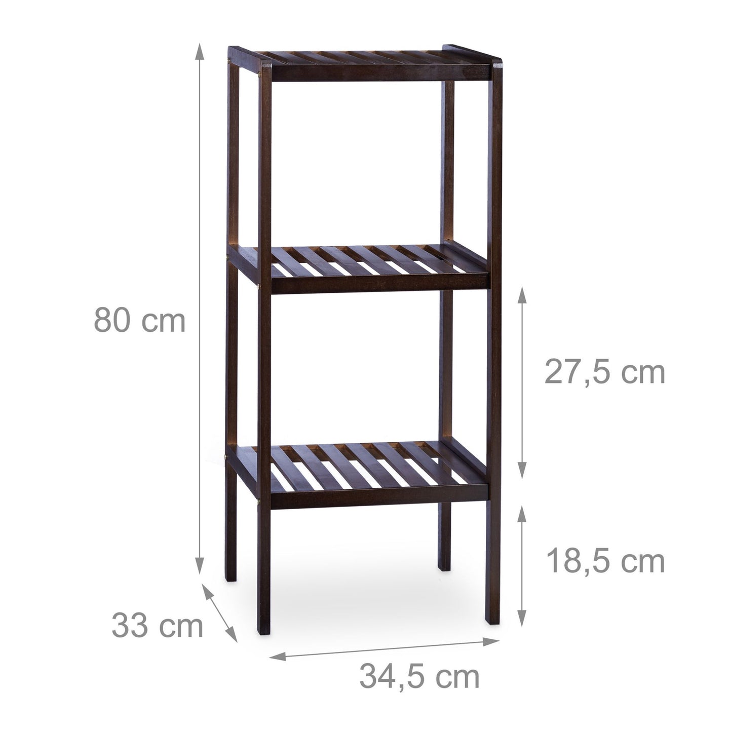 Bamboo bathroom shelf with 3 shelves