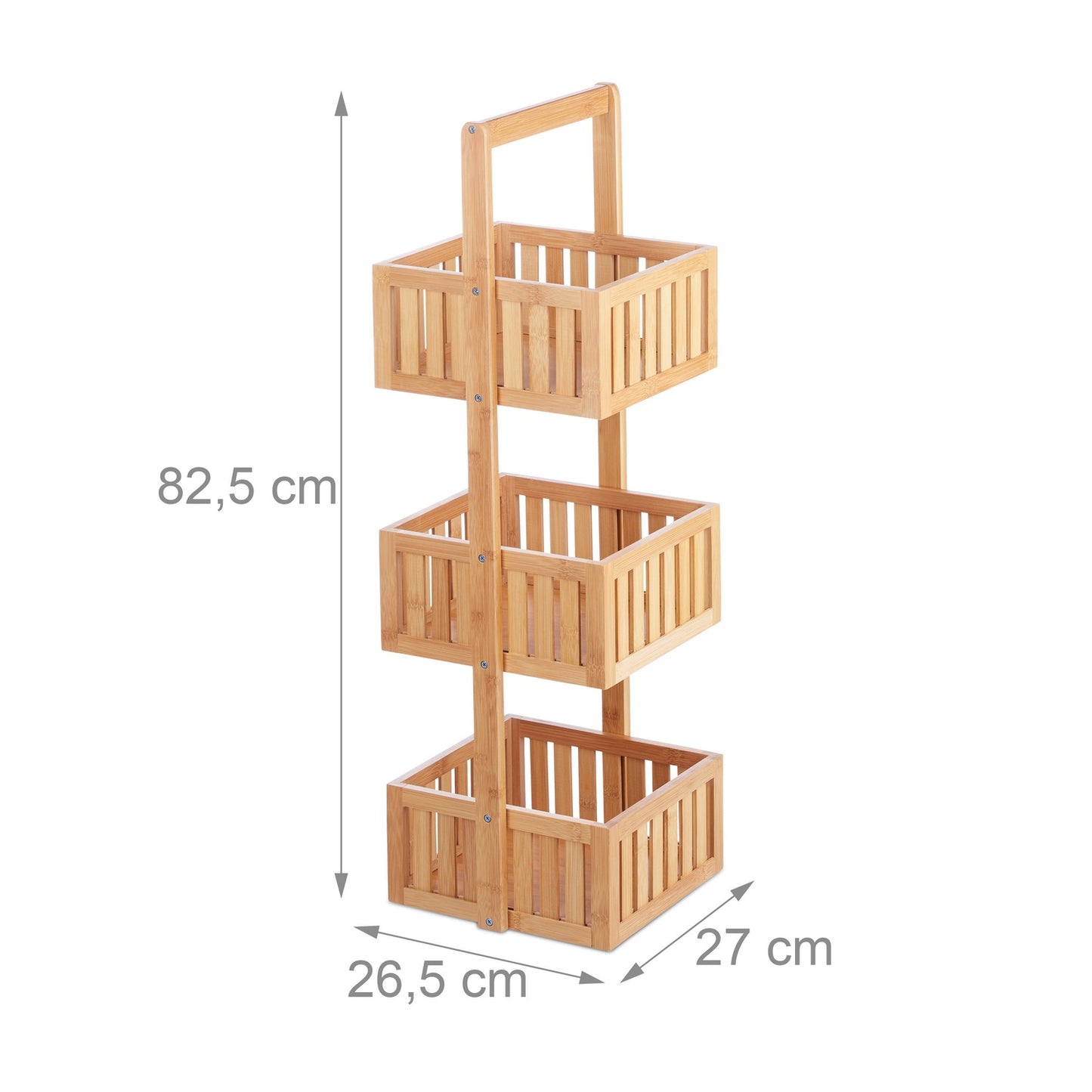 Bamboo bathroom shelf with 3 shelves