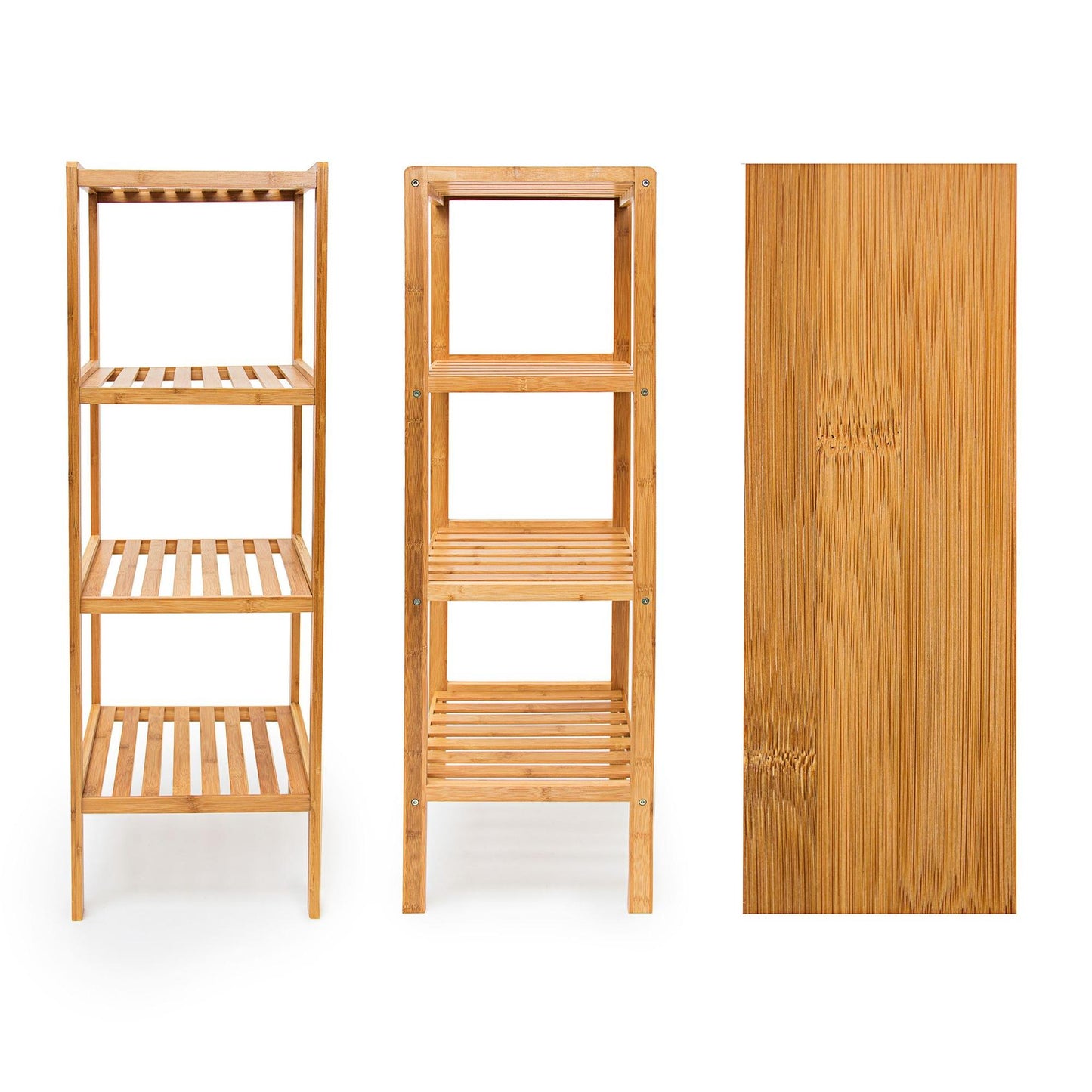 Bamboo bathroom shelf with 4 shelves