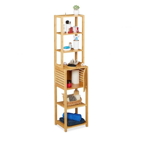 Bamboo bathroom shelf with 5 shelves