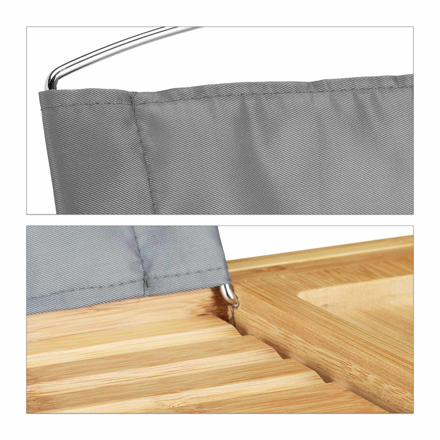 Bamboo bathroom shelf with bookend