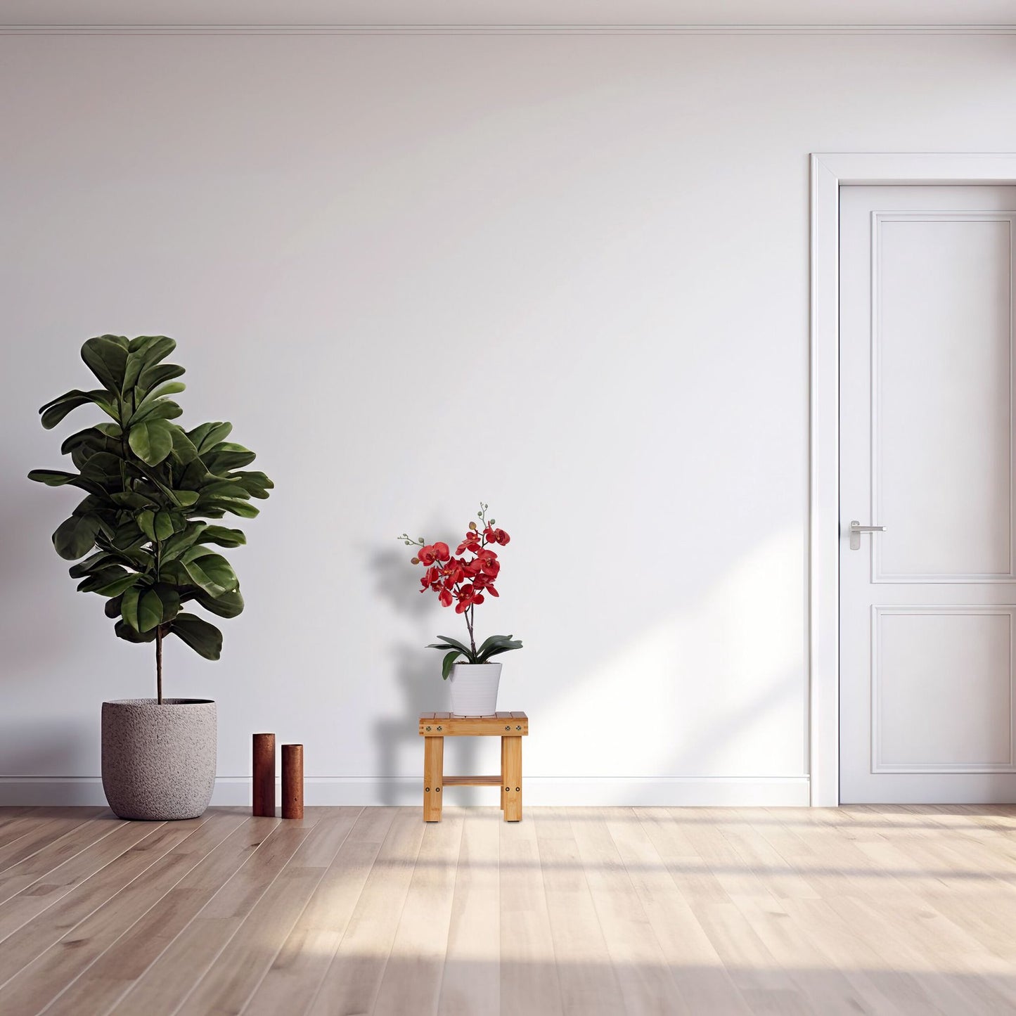 Bamboo bathroom stool with extra shelf