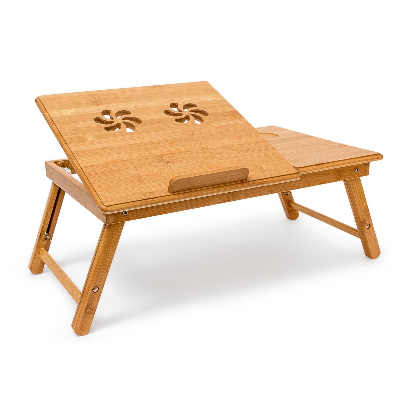 Bamboo bed tray with reading tab