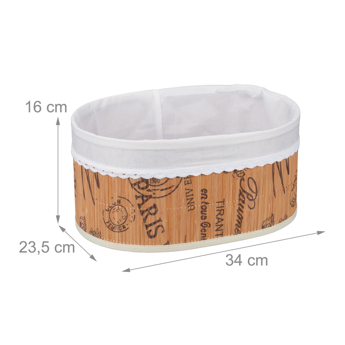 Bamboo bread basket with fabric insert