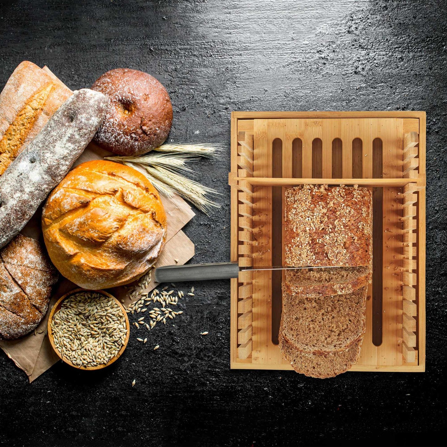 Bamboo bread cutter