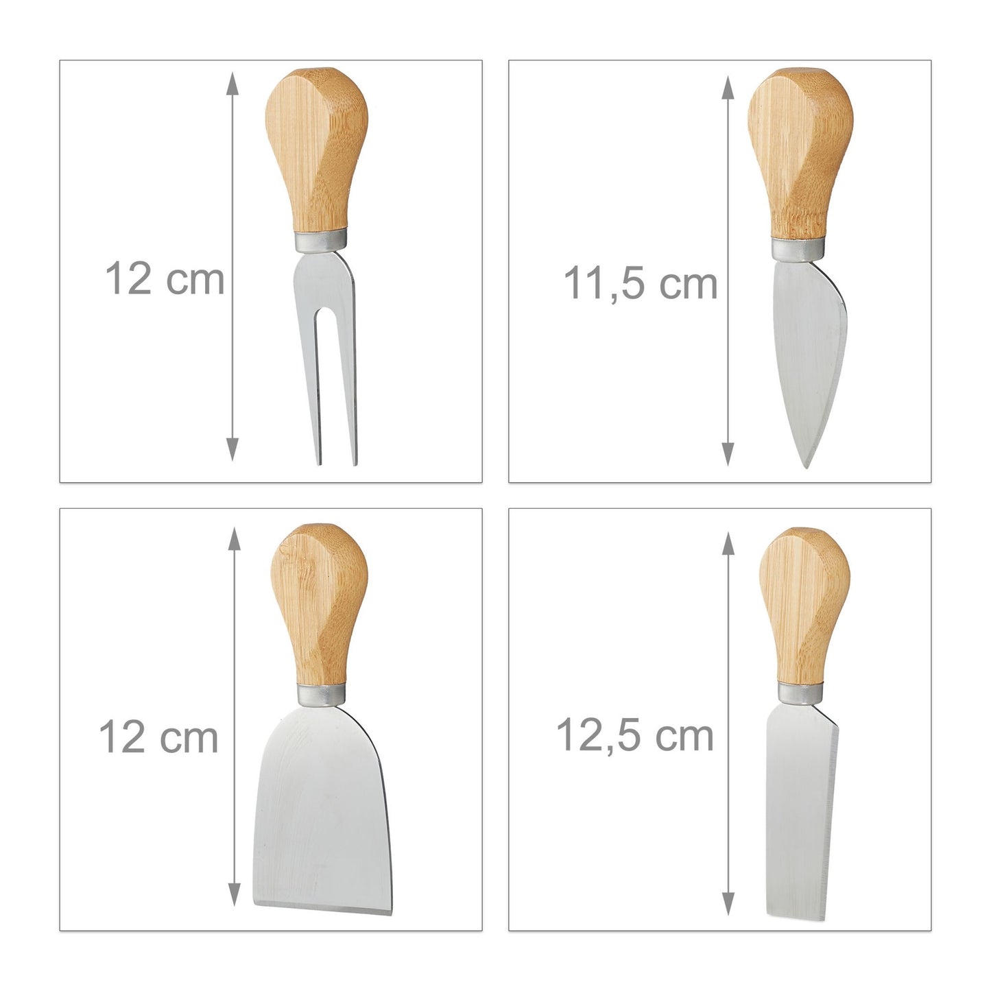 Bamboo cheese tray with cutlery