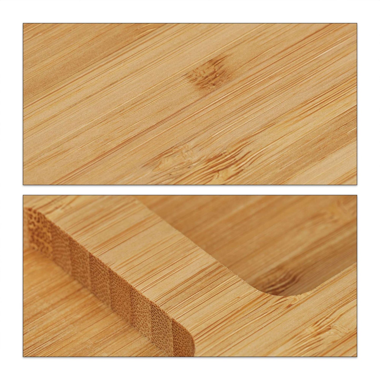 Bamboo cheese tray with cutlery