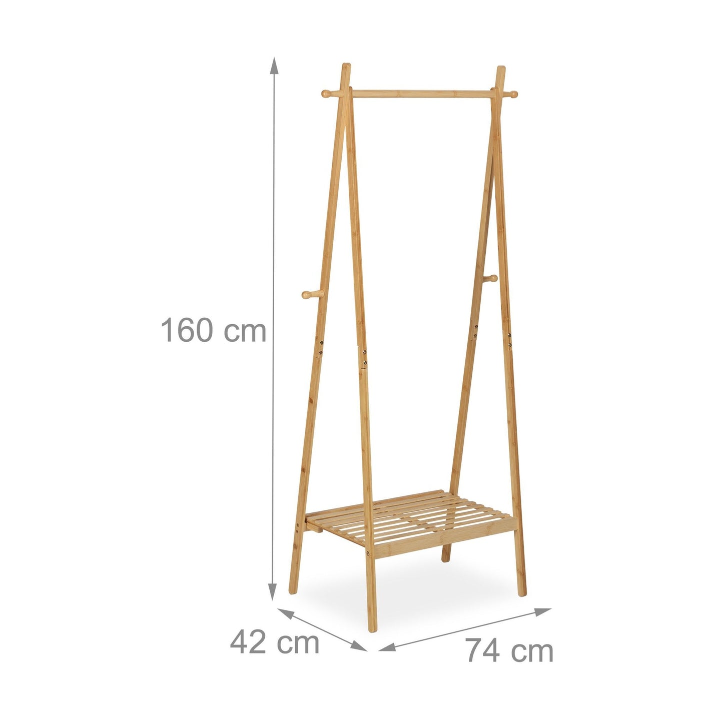 Bamboo clothes hanger with shelf