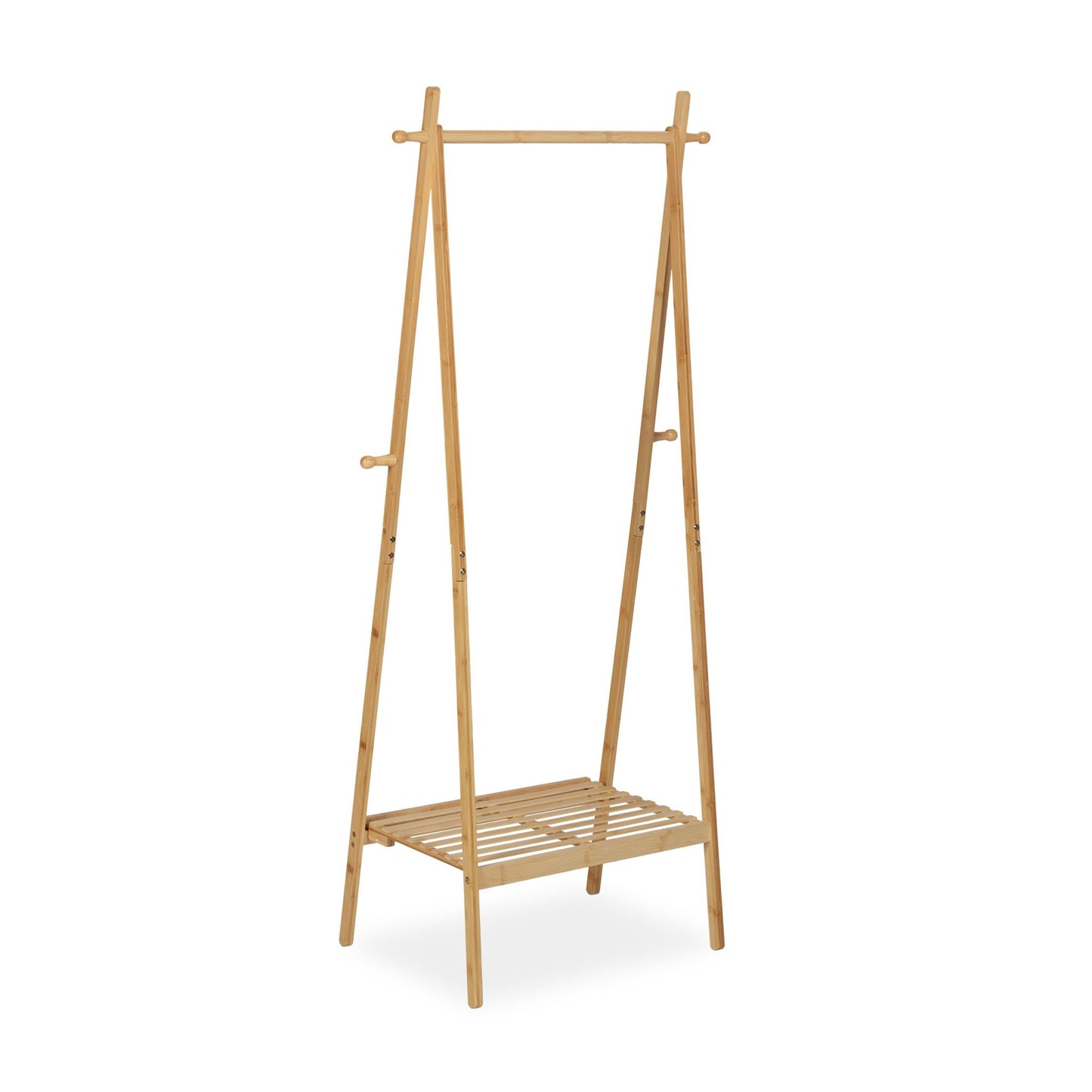Bamboo clothes hanger with shelf