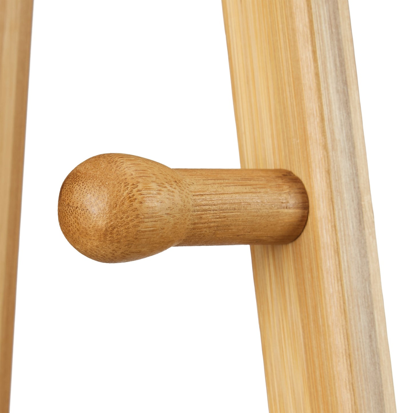 Bamboo clothes rack on wheels large