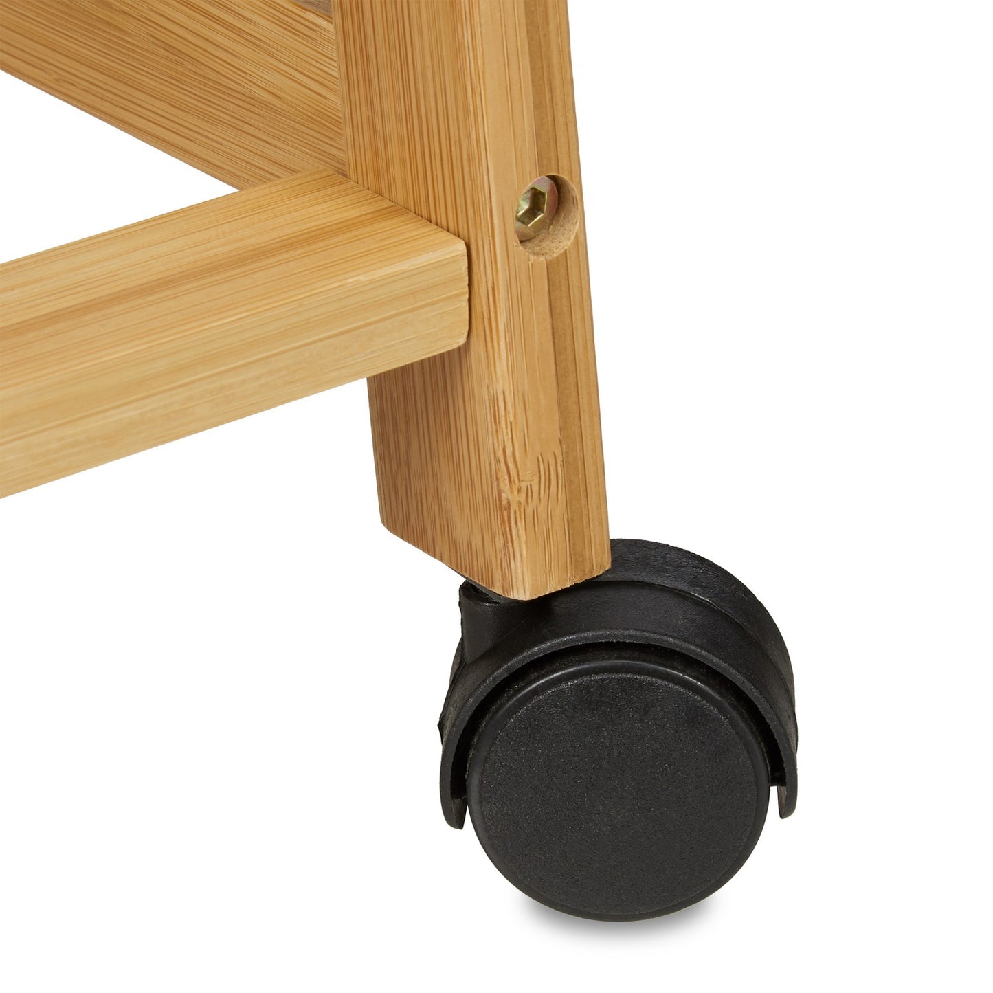 Bamboo clothes rack on wheels large