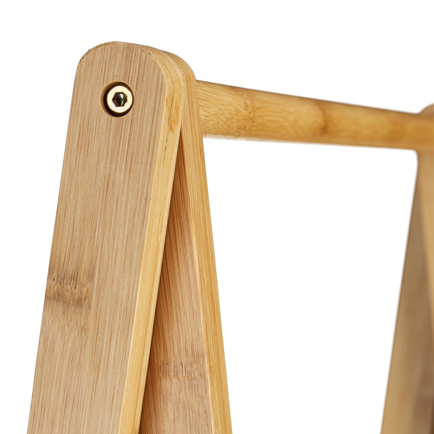 Bamboo clothes rack with 2 shelves