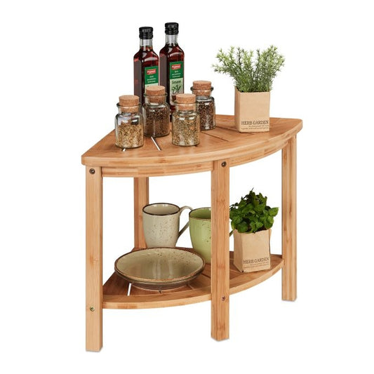 Bamboo corner shelf for the kitchen
