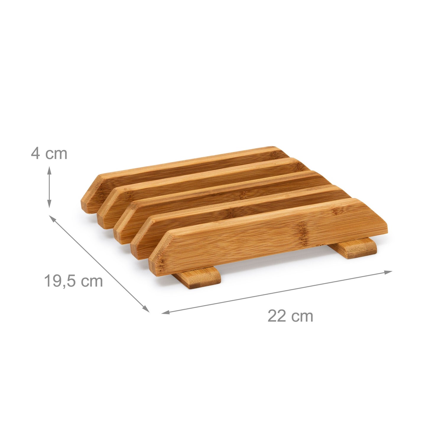Bamboo cutting boards, set of 4 with holder