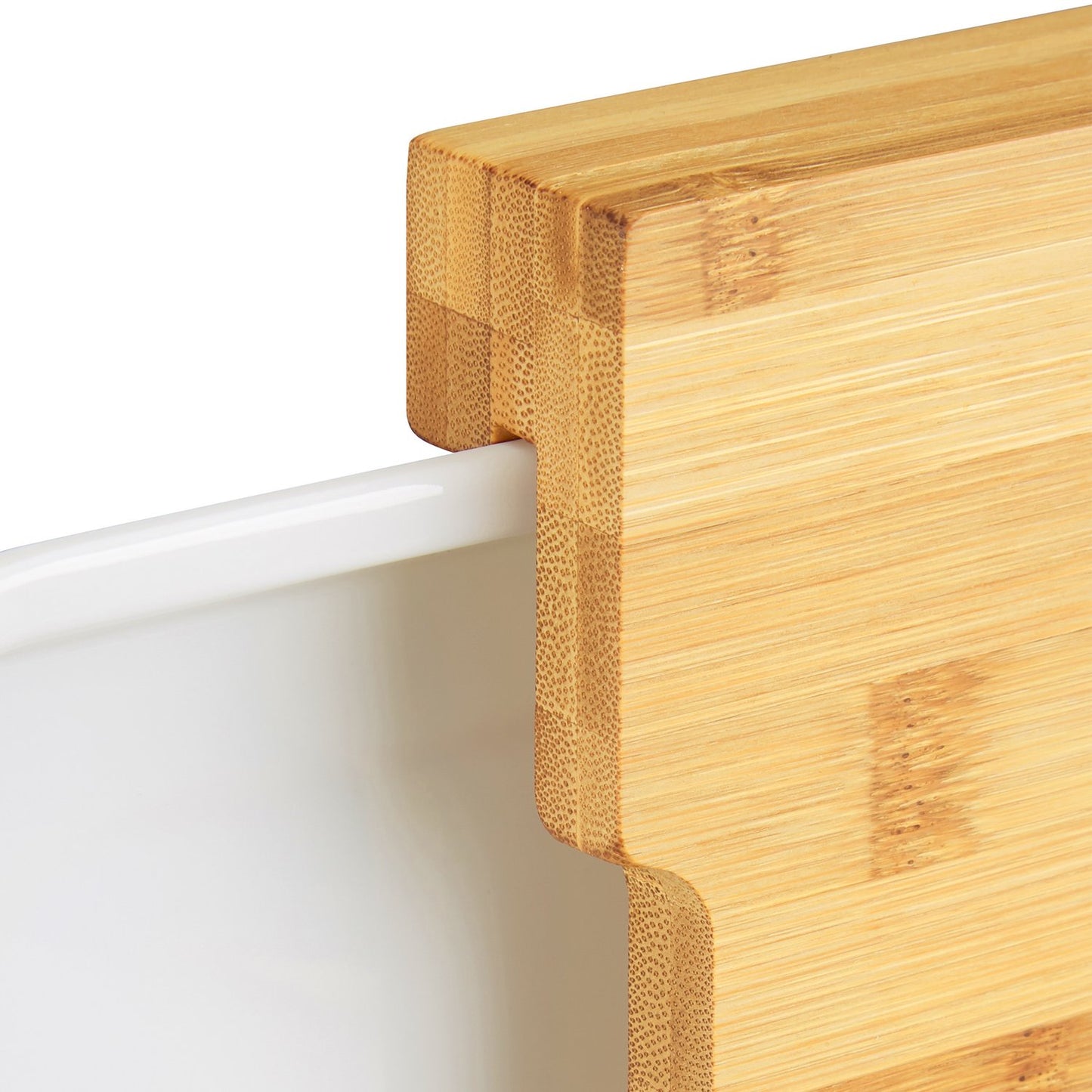 Bamboo cutting board with drip tray