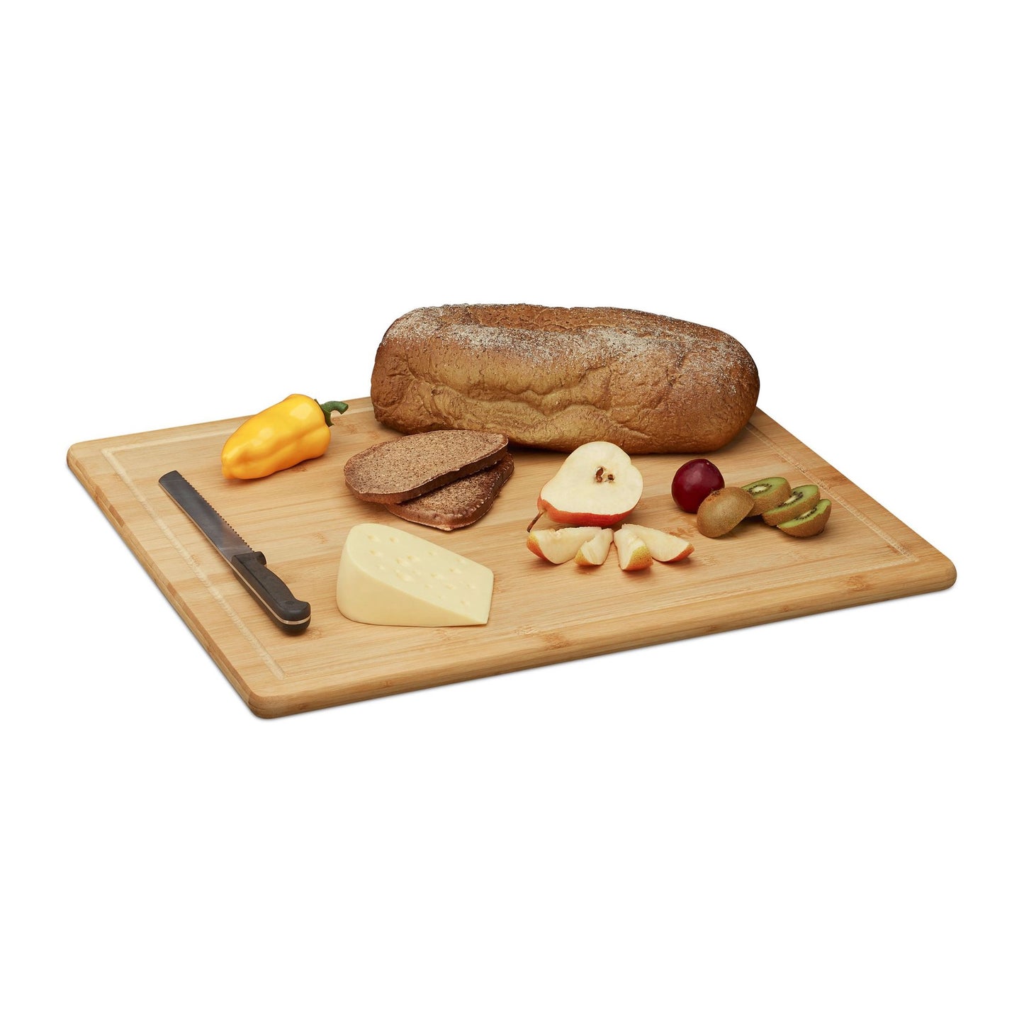Bamboo cutting board with notch