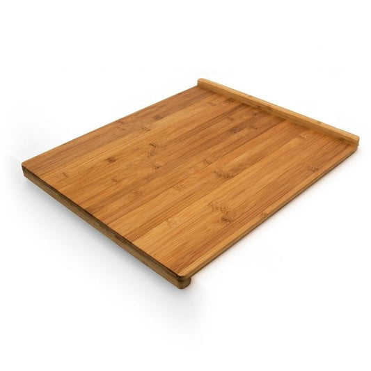 Bamboo cutting board with stop edge
