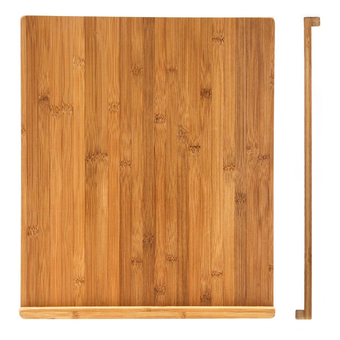 Bamboo cutting board with stop edge