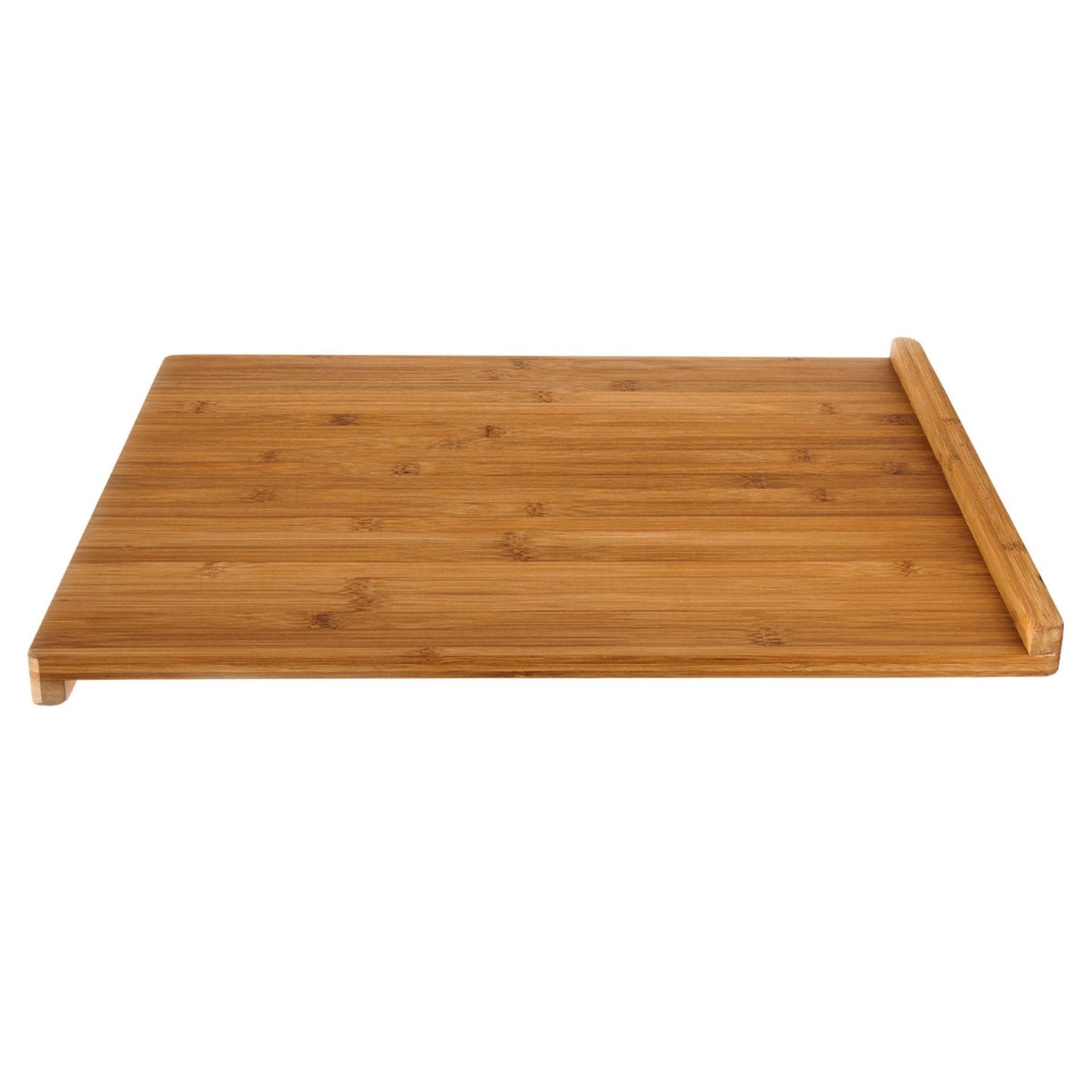 Bamboo cutting board with stop edge