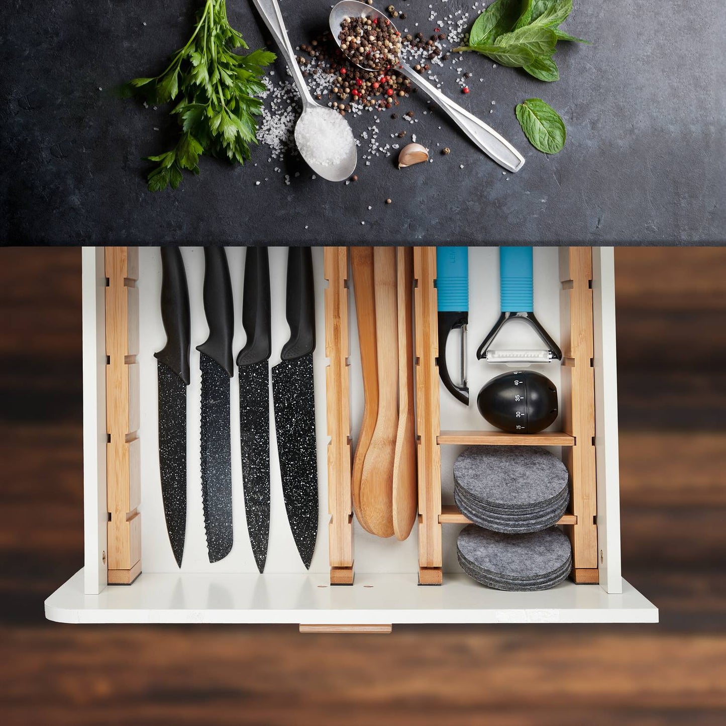 Bamboo drawer dividers