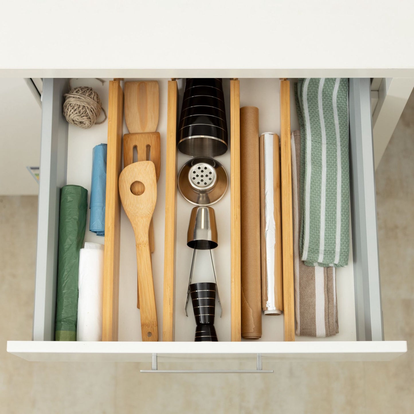 Bamboo drawer dividers - set of 4