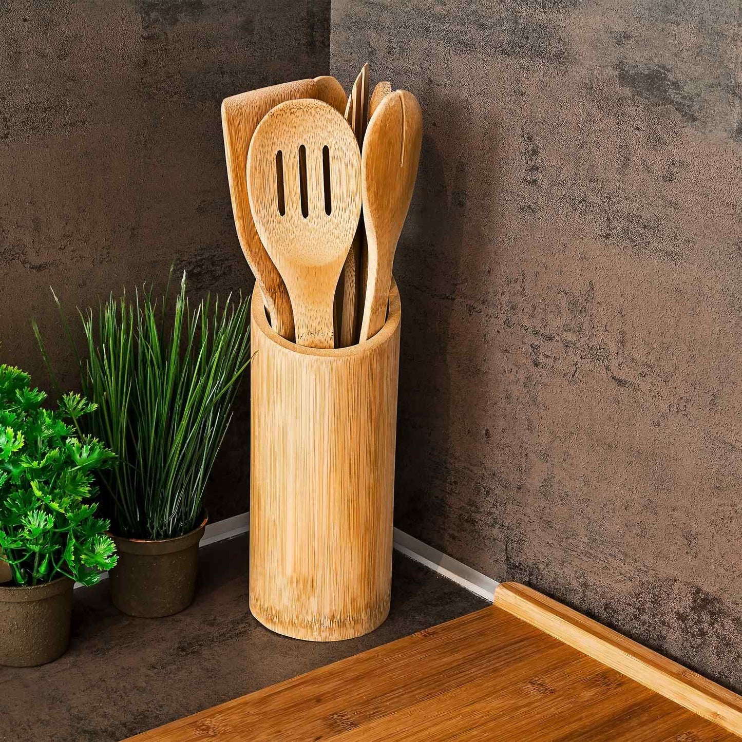 Bamboo kitchen utensils set of 7