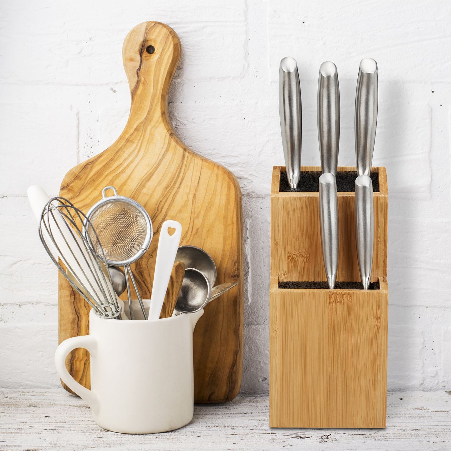 Bamboo knife block