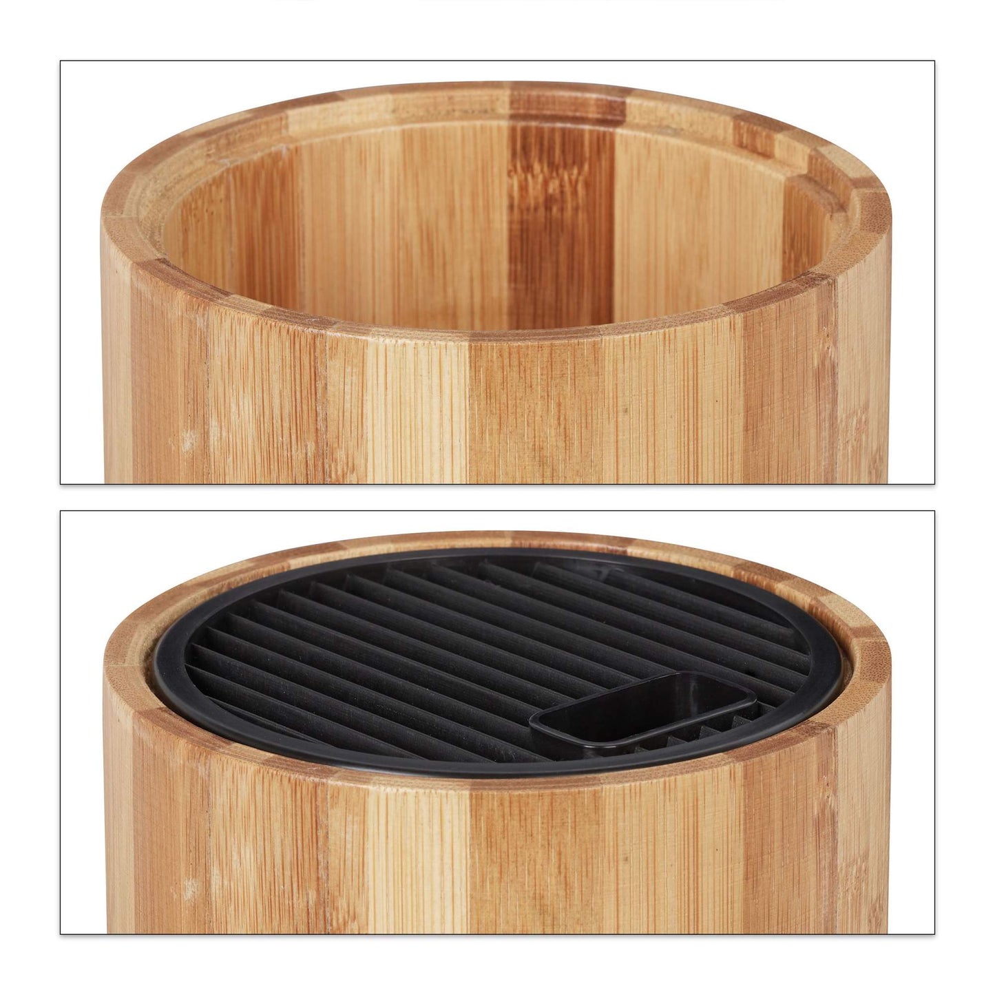 Bamboo knife block without knives