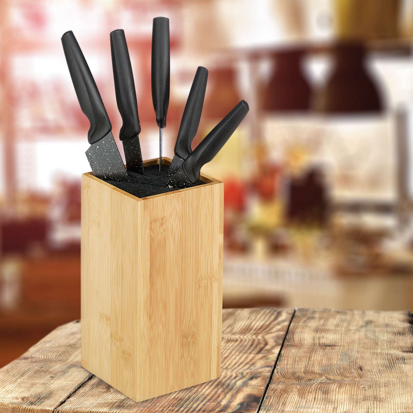 Bamboo knife block without knives