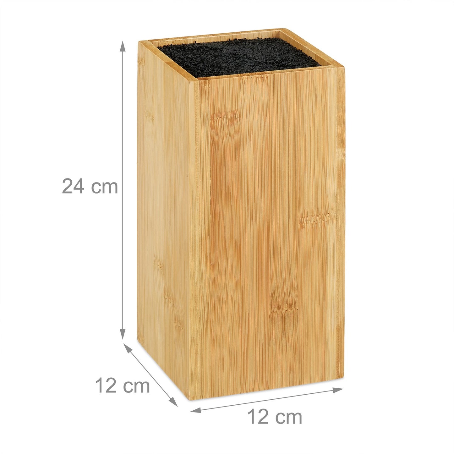 Bamboo knife block without knives