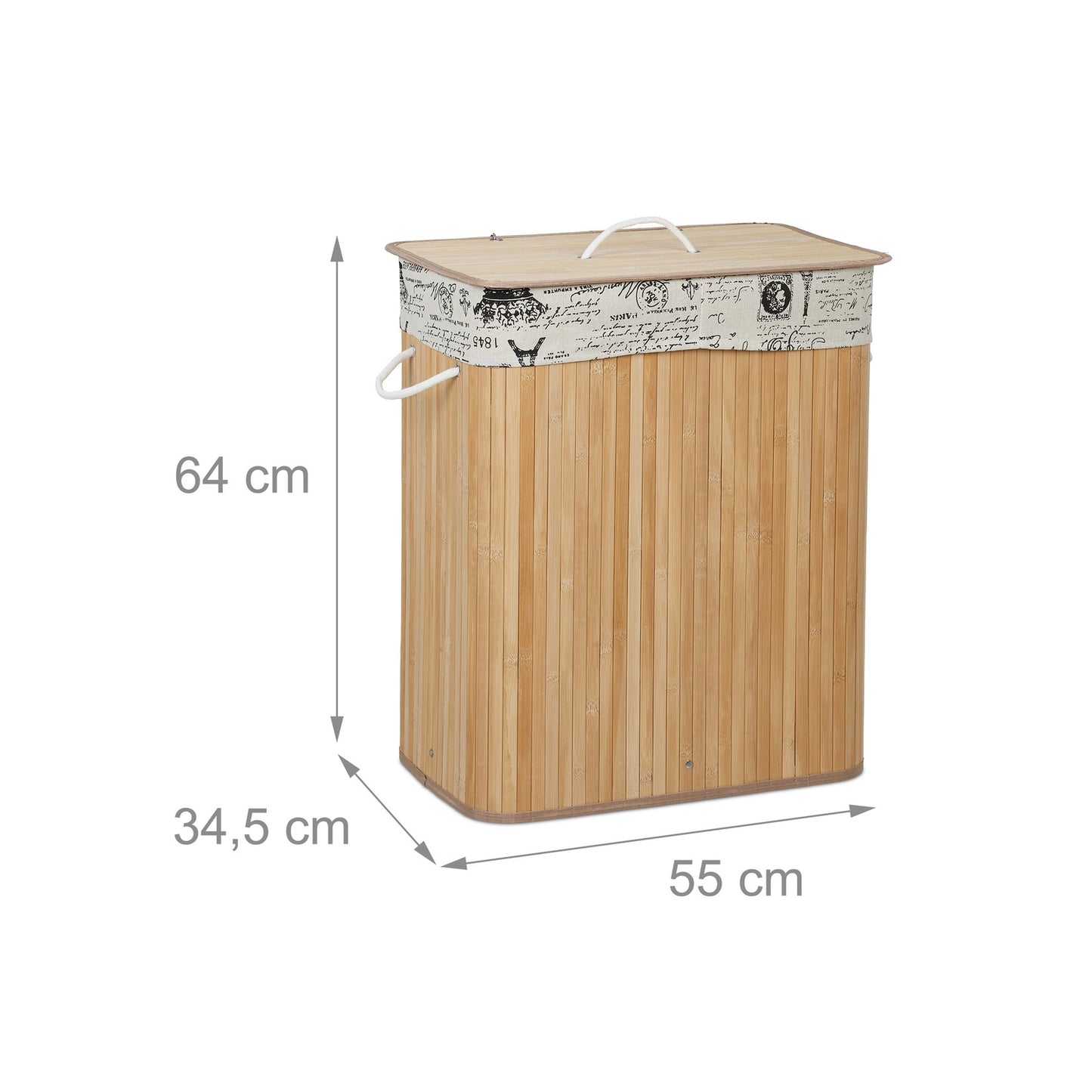 Bamboo laundry basket 2 compartments