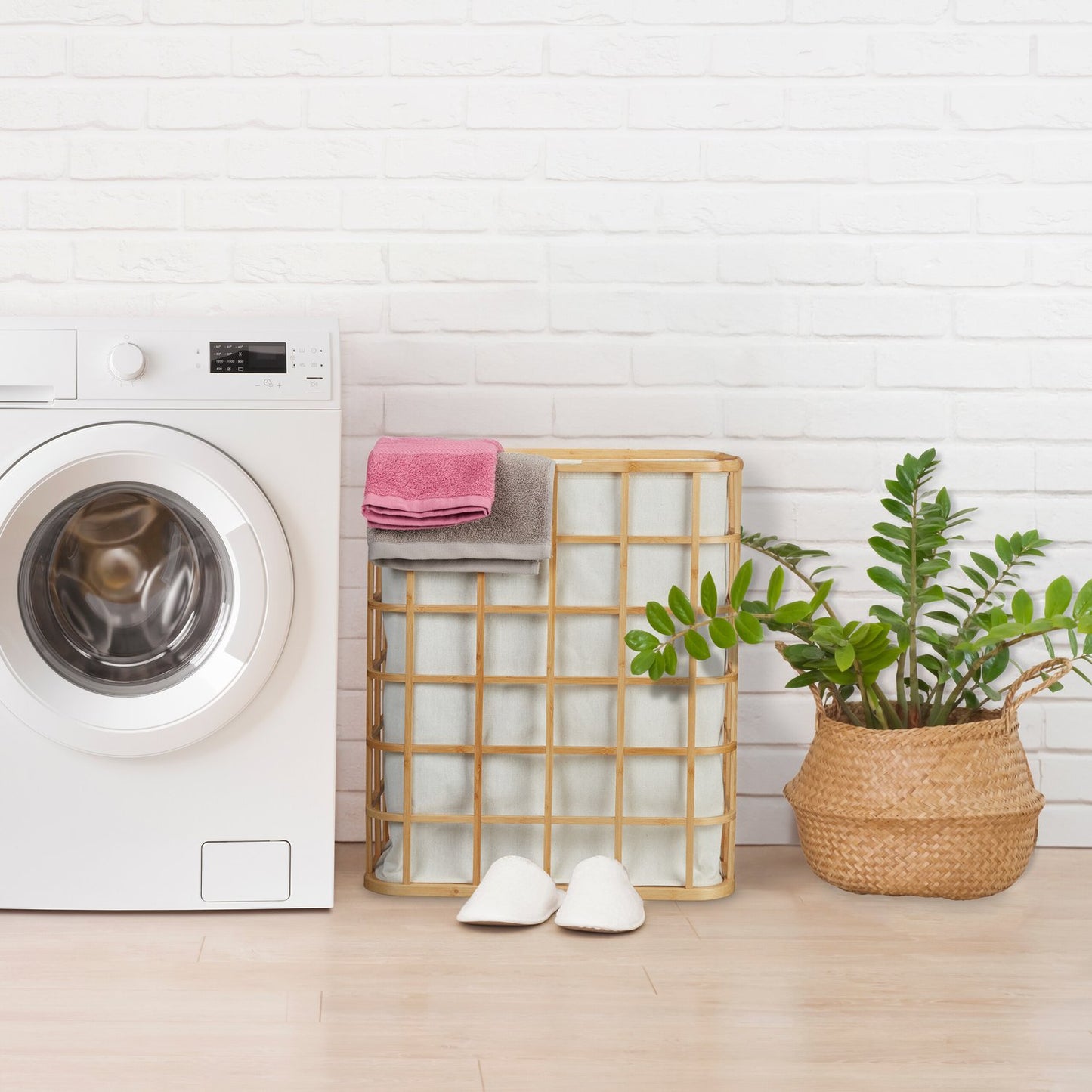 Bamboo laundry basket