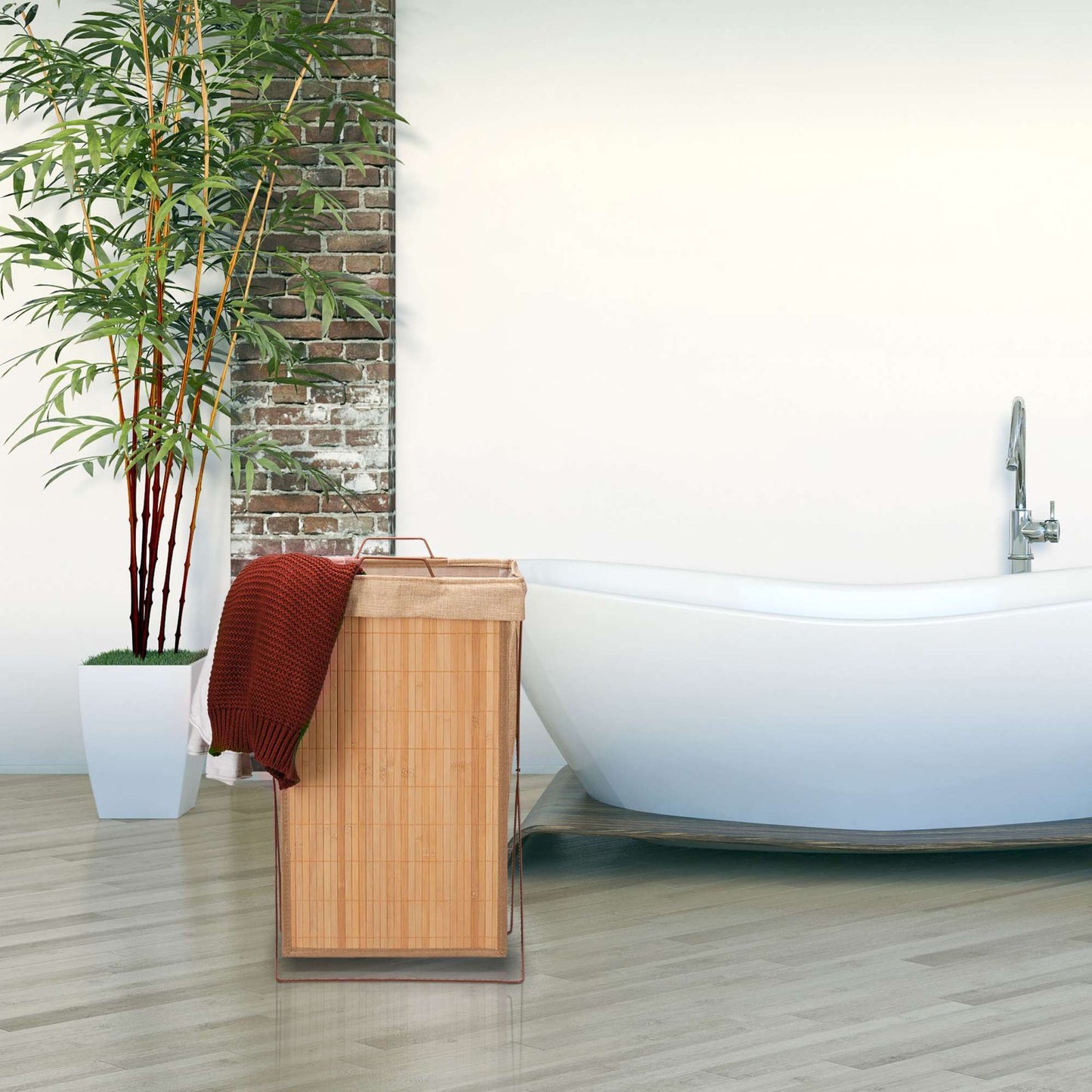 Bamboo laundry basket