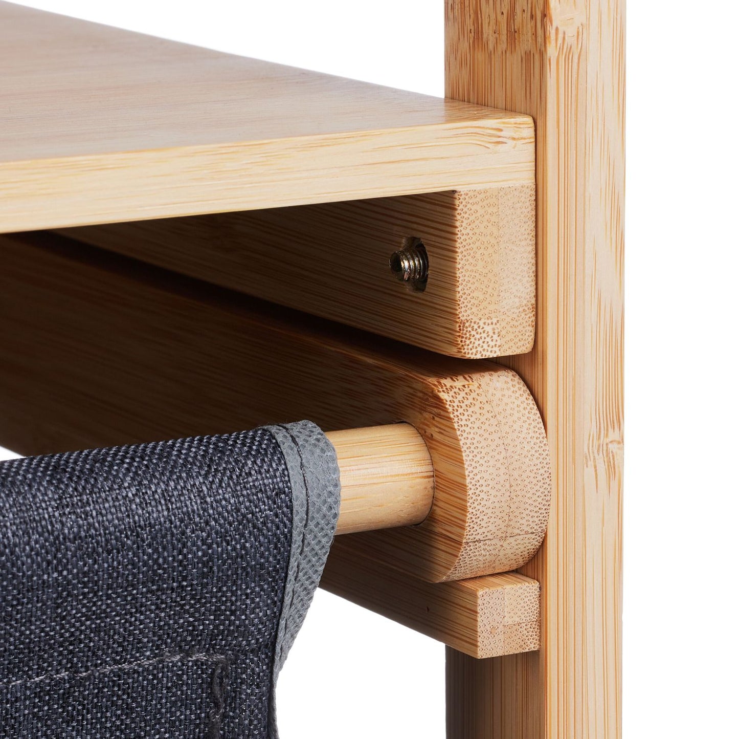 Bamboo laundry basket shelf