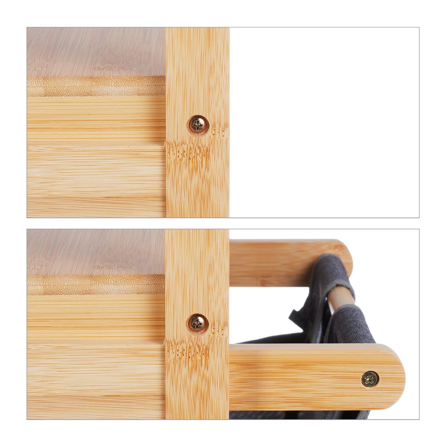 Bamboo laundry basket shelf
