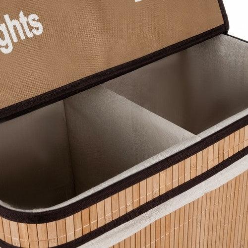 Bamboo laundry basket - two-chamber Ruhhy 24269