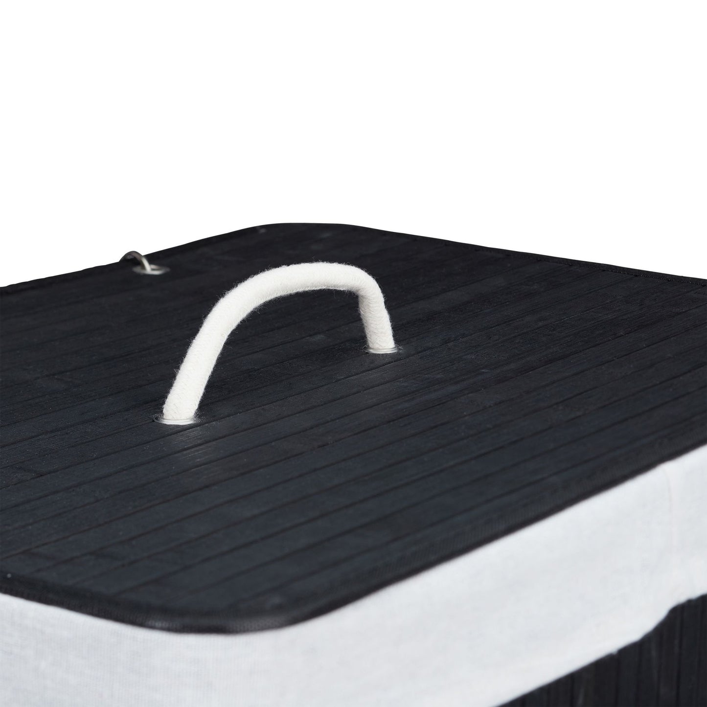 Bamboo laundry basket with 2 compartments
