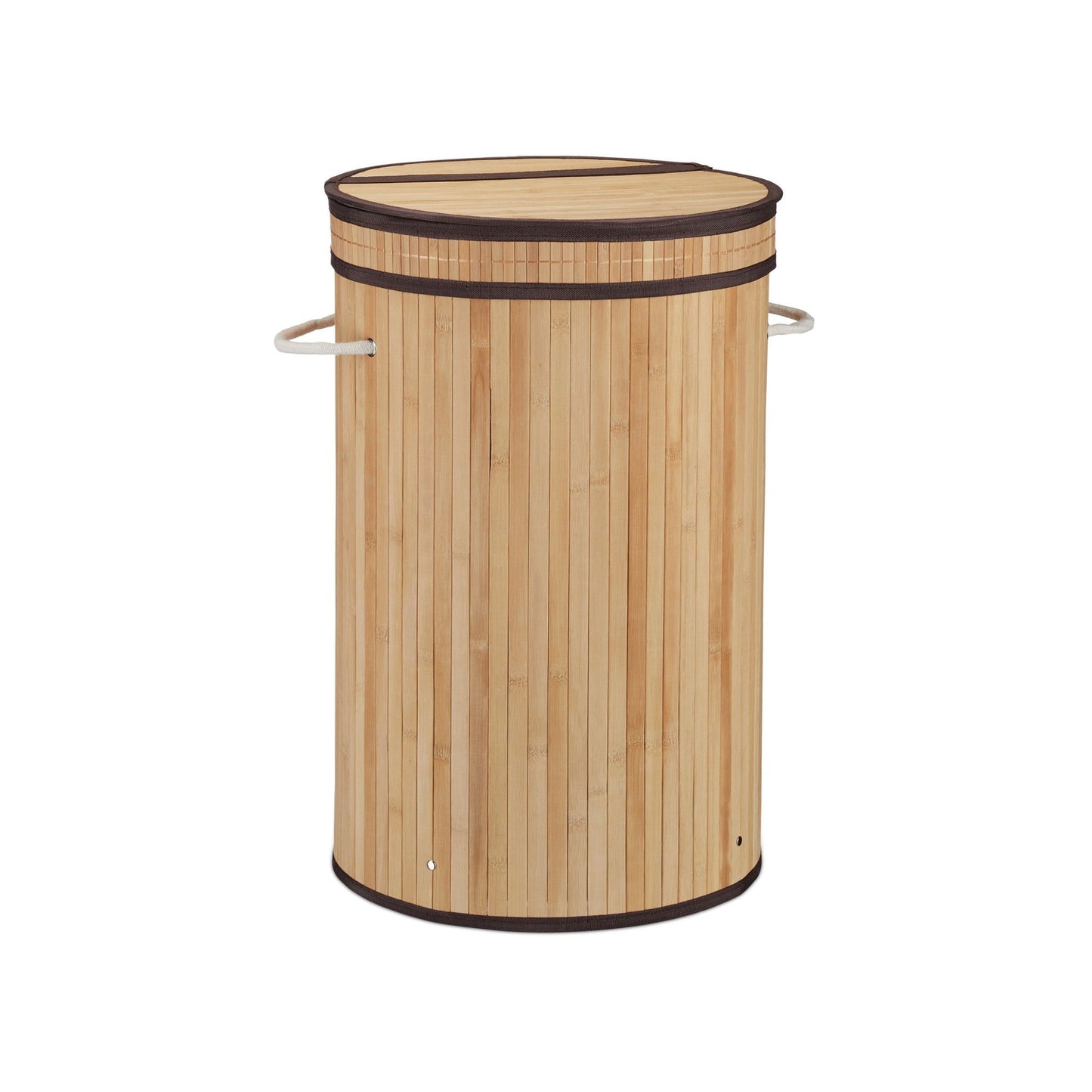Bamboo laundry basket with lid